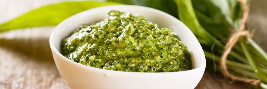 Lovage and walnut pesto